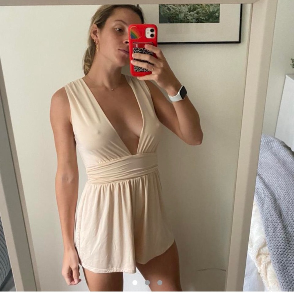 Insanely soft super comfy pale peach romper